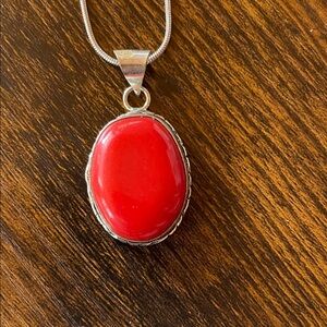 Elegant Red Pendant Necklace